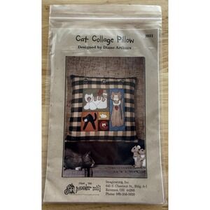 Cat Collage Pillow Pattern Appliqués Designed by Diane Arthurs Uncut